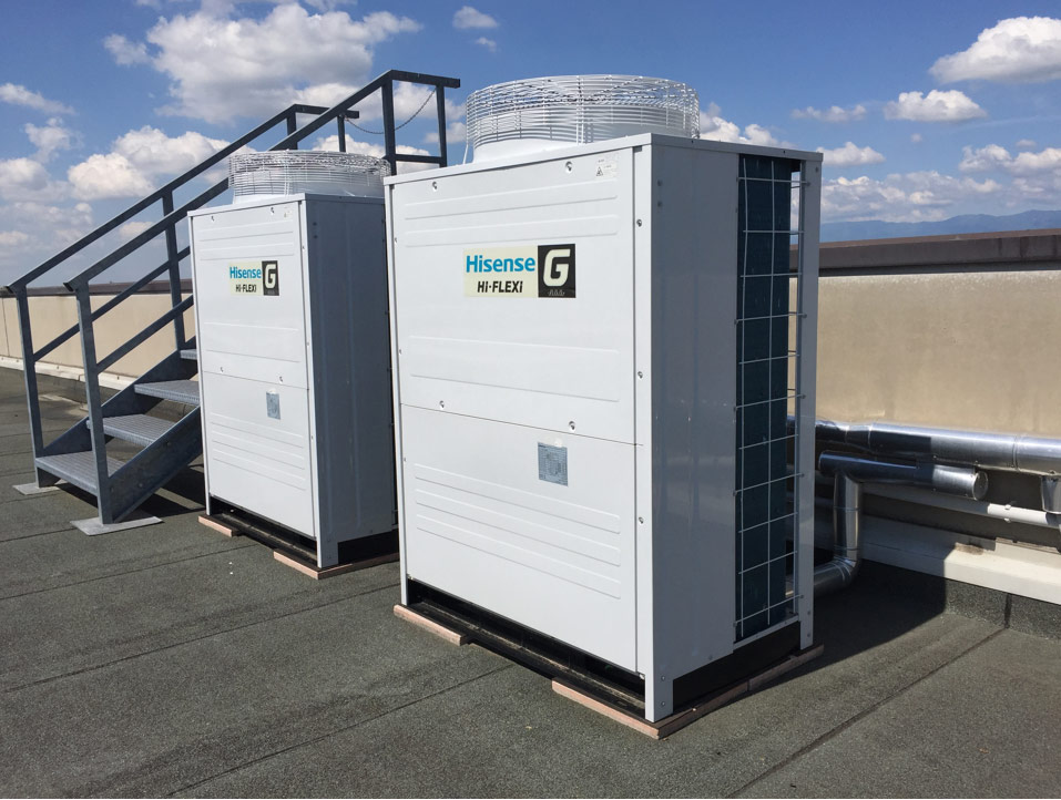 Riscaldamento e  raffrescamento spazi commerciali/industriali in pompa di calore con tecnologia  VRF